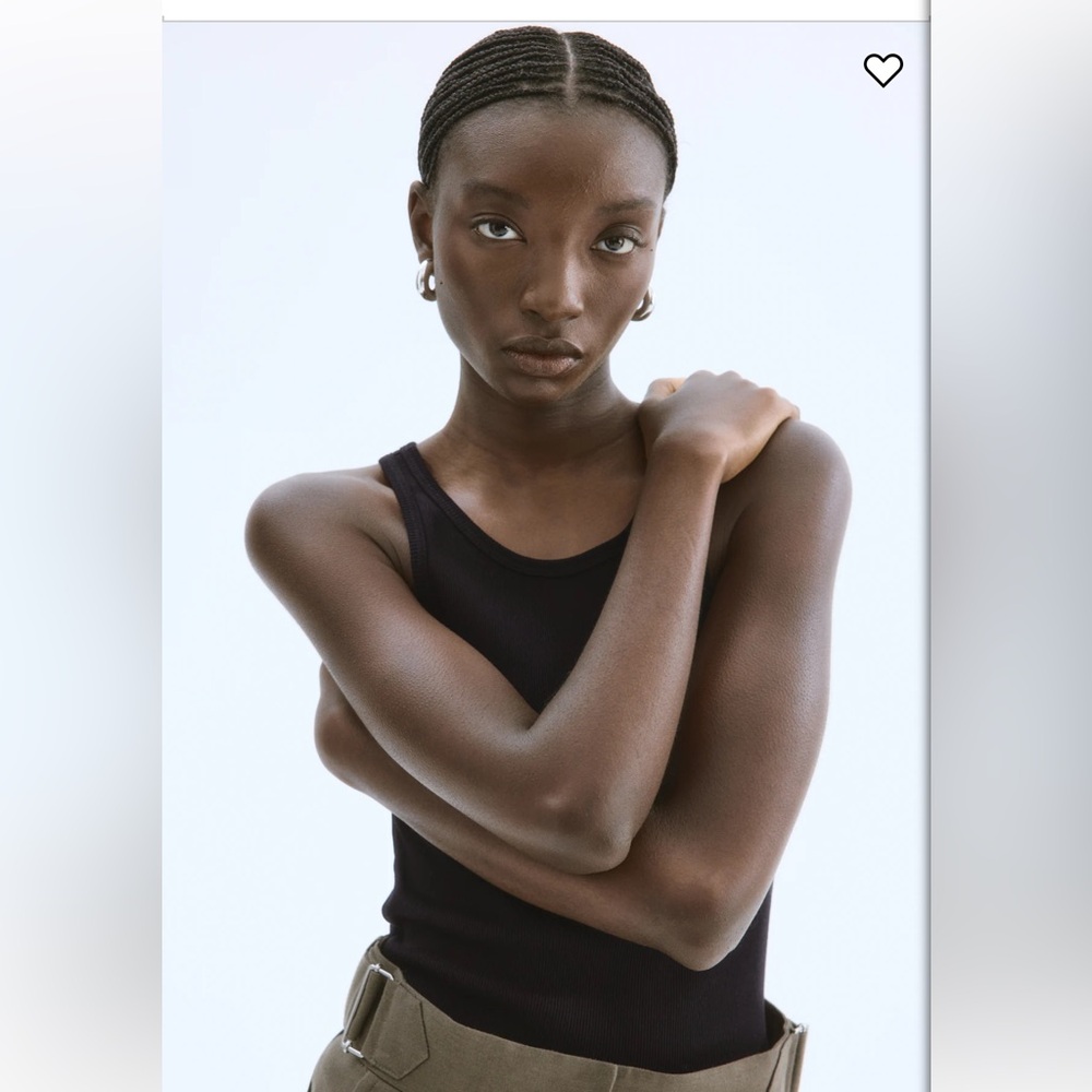 H&M Ribbed Silk-blend Tank Top - Picture 2 of 3